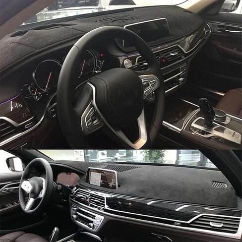 LAVIYE غطاء لوحة القيادة للسيارة من الجلد السويدي، لوحة العدادات، حصيرة داشمات، ملحقات الوسادة الواقية، لـ 2016-2022 BMW 7 Series G11 G12 730d 750 in Kuwait