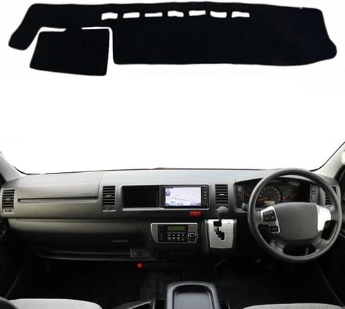 Car Dashboard Cover Mat Sunshade Nonslip Protector No Glare for Toyota Hiace Commuter REGIUS ACE 2005-2015 2016 2017 2018 Automotive Interior, RHD BLACK in Saudi Arabia