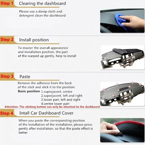 Car Dashboard Cover Mat Sunshade Nonslip Protector No Glare for Toyota Hiace Commuter REGIUS ACE 2005-2015 2016 2017 2018 Automotive Interior, RHD BLACK in Saudi Arabia
