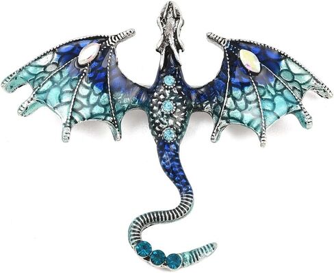 1Pc Dragon Alloy Brooch Animal Enamel Lapel Pin Badge for Backpack Clothes Brooches Badges Decorations Ornaments 70.5x61x10.5mm (2.78x2.4x0.41 inch) in Saudi Arabia