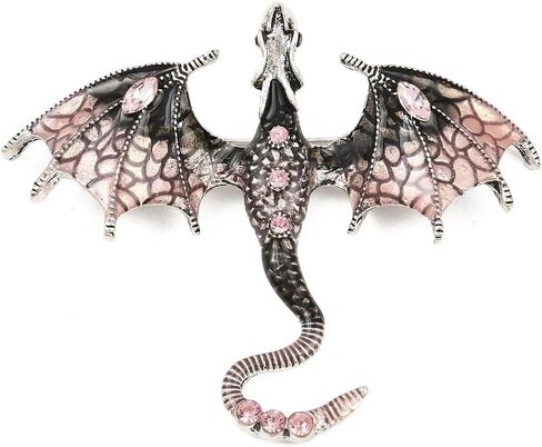 1Pc Dragon Alloy Brooch Animal Enamel Lapel Pin Badge for Backpack Clothes Brooches Badges Decorations Ornaments 70.5x61x10.5mm (2.78x2.4x0.41 inch) in Saudi Arabia