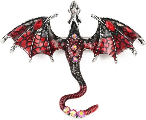 1Pc Dragon Alloy Brooch Animal Enamel Lapel Pin Badge for Backpack Clothes Brooches Badges Decorations Ornaments 70.5x61x10.5mm (2.78x2.4x0.41 inch) in Saudi Arabia
