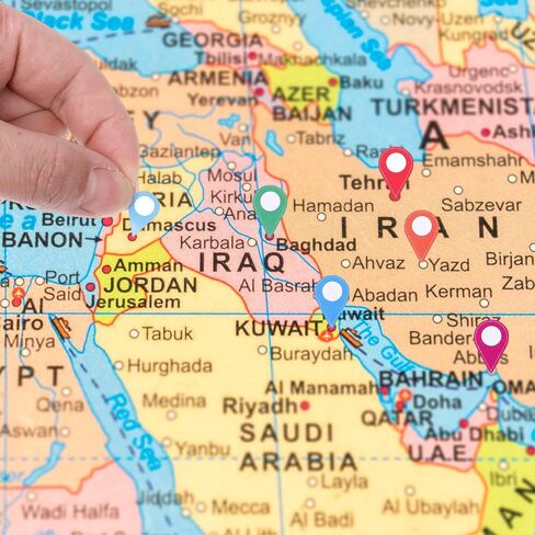 280 Pcs Map Stickers, Self-Adhesive Map Location Markers Stickers, Colorful Peel and Stick Indicator Labels Maps Pointer Markers for Marking Camping, Travel Destinations in Saudi Arabia