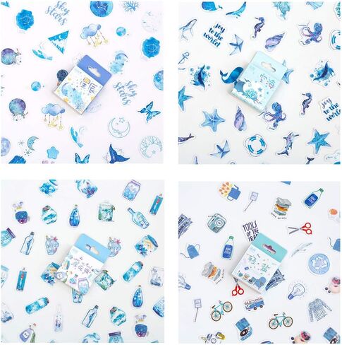 400PCS Kawaii Scrapbook Sticker Set Drift Bottle Universe Planet Constellation Marine Life Food Drink Fruit Amusement Park DIY Stickers for Srapbooking Journal Album Planner Envelope Journaling in Saudi Arabia