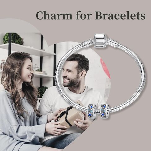 مجوهرات 2 قطعة مقاطع على السحر 925 الفضة الاسترليني الحب القلب أمي نجم البحر القمر سدادات الفواصل للنساء تناسب الأساور عيد الأم عيد الميلاد هدايا عيد الميلاد للأمهات الأصدقاء in Kuwait