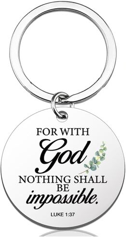 سلسلة مفاتيح آية الكتاب المقدس المسيحية، هدايا روحية دينية ملهمة للنساء والرجال الكاثوليك، لا شيء يجب أن يكون مستحيلاً كيرينغ الكتاب المقدس in Kuwait
