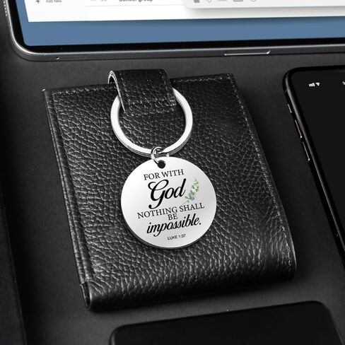 سلسلة مفاتيح آية الكتاب المقدس المسيحية، هدايا روحية دينية ملهمة للنساء والرجال الكاثوليك، لا شيء يجب أن يكون مستحيلاً كيرينغ الكتاب المقدس in Kuwait