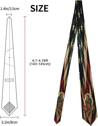 Our Lady of Guadalupe Mother Of God Vertical Holly Mary Blessed Virgin Mary Classic Men's Novelty Necktie Funny Twist Timeless Style91 in Saudi Arabia