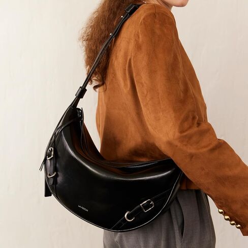 LA'FESTIN Genuine Leather Hobo Bag for Women Split Leather Crescent Shoulder Bag Crossbody Purse with Adjustable Strap in Saudi Arabia