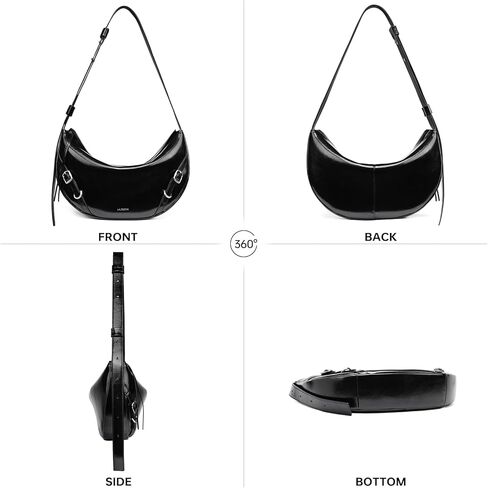 LA'FESTIN Genuine Leather Hobo Bag for Women Split Leather Crescent Shoulder Bag Crossbody Purse with Adjustable Strap in Saudi Arabia