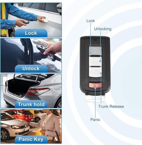 X AUTOHAUX OUC644M-KEY-N Car Key Fob Shell 4 Button Remote Control Key Case Shell Keyless Entry Housing Replacement for Mitsubishi Outlander Lancer 2008-2018 in Saudi Arabia