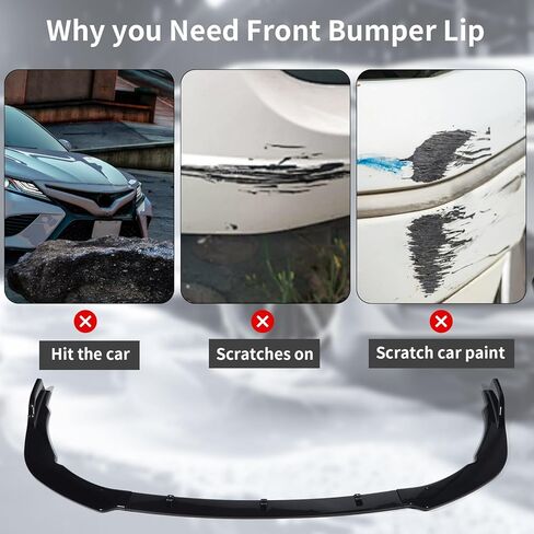 ZXMOTO Front Bumper Lip Spoiler Splitter Body Kit ABS Fit for Tyota Camry 2021 2022 2023 SE XSE(Sport Model) 3PCS Gloss Black in Saudi Arabia