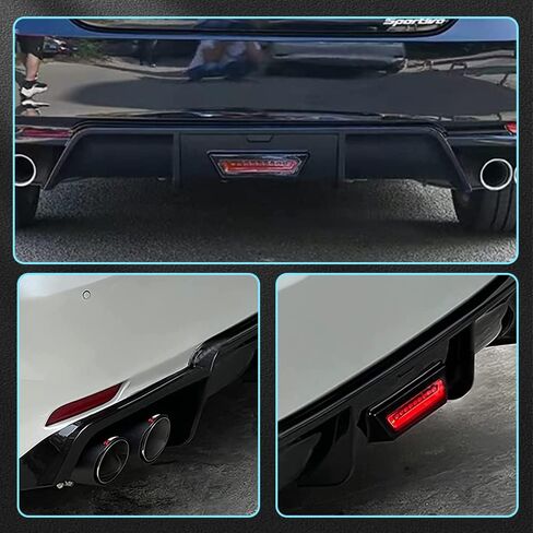 Rear Bumper Diffuser Compatible with Toyota Camry 2018-2023 SE XSE Rear Lower Bumper Lip W/LED Light (Glossy Black) in Saudi Arabia