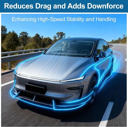 الجبهة حافة مصد السيارة ل تسلا نموذج Y جونيبر 2025 2026 الجبهة سبويلر الجناح الفاصل تقليم ABS مادة ألياف الكربون الملمس لا الحفر نموذج Y العرعر الملحقات in Kuwait