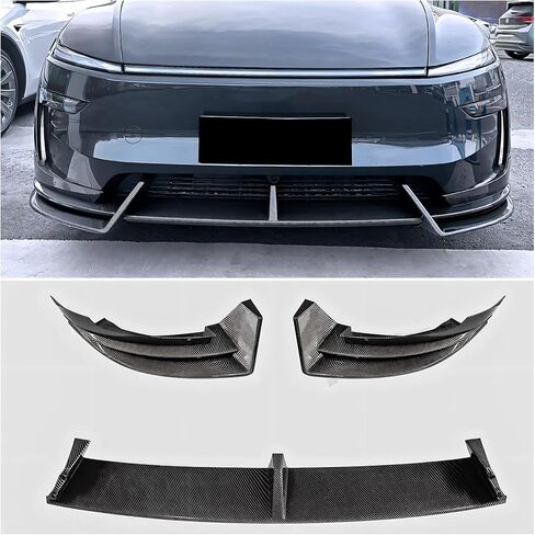 الجبهة حافة مصد السيارة ل تسلا نموذج Y جونيبر 2025 2026 الجبهة سبويلر الجناح الفاصل تقليم ABS مادة ألياف الكربون الملمس لا الحفر نموذج Y العرعر الملحقات in Kuwait