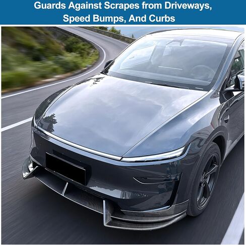 الجبهة حافة مصد السيارة ل تسلا نموذج Y جونيبر 2025 2026 الجبهة سبويلر الجناح الفاصل تقليم ABS مادة ألياف الكربون الملمس لا الحفر نموذج Y العرعر الملحقات in Kuwait