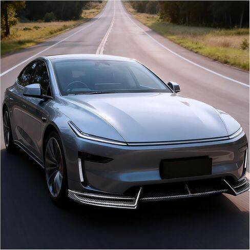 الجبهة حافة مصد السيارة ل تسلا نموذج Y جونيبر 2025 2026 الجبهة سبويلر الجناح الفاصل تقليم ABS مادة ألياف الكربون الملمس لا الحفر نموذج Y العرعر الملحقات in Kuwait