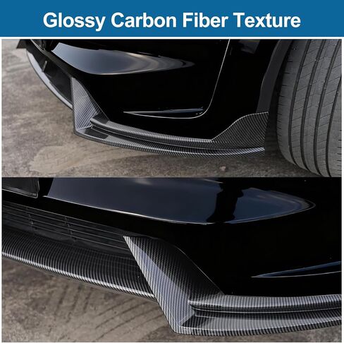 الجبهة حافة مصد السيارة ل تسلا نموذج Y جونيبر 2025 2026 الجبهة سبويلر الجناح الفاصل تقليم ABS مادة ألياف الكربون الملمس لا الحفر نموذج Y العرعر الملحقات in Kuwait