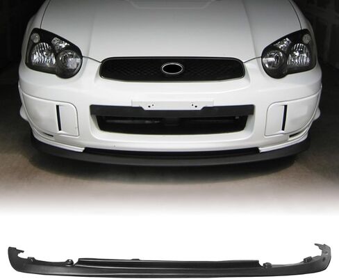 Front Bumper Lip, Compatible with 2004-2005 Subaru Impreza WRX Sedan, CS1 Style Flexible Polyurethane(PU) Front Lip Chin Spoiler Splitter, Unpainted Black, 1PC in Saudi Arabia