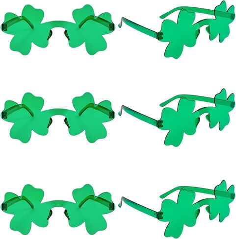 6/12 Pcs St Patricks Day Glasses Set, Irish Shamrock Sunglasses, Fun Leprechaun Costume Accessories for Adult in Saudi Arabia