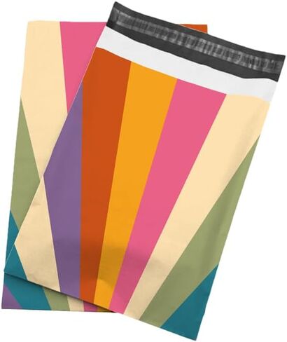 50x Poly Mailers 10x13 Inch Mailing Bags Colorful Thank You Designs with Self Seal Tear & Waterproof Shipping Envelopes for Packaging, Small Business & E-Commerce (Peach Heart Thank You) in Saudi Arabia