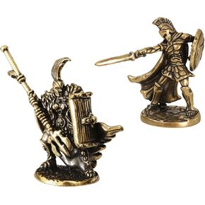 Spartan-Style Soldier Statue Ornament, Brass Lost-Wax Casting Craft, Mini Desktop Decoration, Home/Living Room/Office/Study Decorative Art & Collectible (03) in Saudi Arabia