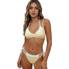 المرأة طبقة مزدوجة بيكيني مجموعات مثير النقاط مثلث قطعتين ملابس السباحة Y2k ثوب السباحة المراهقين ملابس السباحة in Kuwait