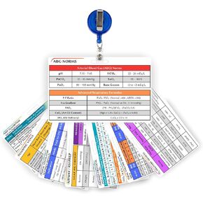 شارة معالج الجهاز التنفسي مع بكرة - 8 بطاقات مرجعية من البولي فينيل كلوريد لأجهزة RT، وICU، وABG، وإعدادات التنفس الصناعي، وNRP وطب الأطفال - أوراق غش مجرى الهواء، وهدايا وإكسسوارات المعالج التنفسي in Kuwait