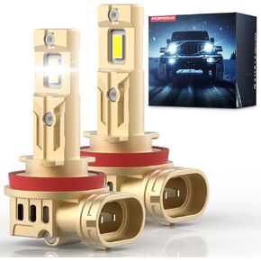 Upgraded H11/H9/H8 Bulb, 60,000H Lifespan, 8X Ultra-Brightness, 46,000LM, 1:1 Halogen Mini Size, 6000K White, IP68, Aerospace Aluminum Connectors, Fast Plug, 2-Pack in Saudi Arabia