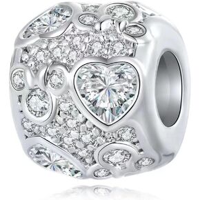 Mouse Heart Crystal Charm Animals Cartoon Pave CZ Bead for Pandora Bracelet in Saudi Arabia