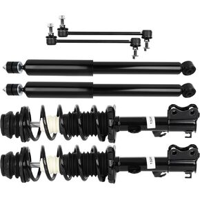 مجموعة تعليق الصدمات SCITOO Struts لـ 2012-2019 لـ Nissan Versa 2014-2019 لـ Nissan Versa Note مجموعة الدعامة الأمامية الكاملة، ممتص الصدمات الخلفي، وصلة شريط التثبيت 6 قطع، 1333584L 1333584R in Saudi Arabia