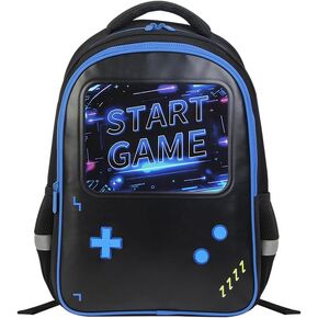 حقيبة ظهر مدرسية للأولاد Gamer Boys حقيبة كتب للأطفال والمراهقين في المدرسة الابتدائية المتوسطة، أشرطة قابلة للتعديل للأعمار من 6 إلى 18، 17 بوصة in Kuwait