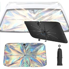 Car Windshield Sun Shade Umbrella, Foldable Sun Visor for Cars, Car Shade Front Windshield with UV Blocking, Heat Blocking Sunshade for Auto Sedan, SUV Windshield, Trucks (59"x33.5") in Kuwait