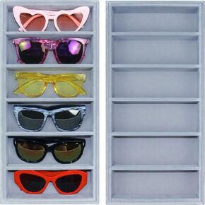 1 Pack Velvet Sunglasses Organizer Tray 6 Grid Sunglass Organizer Velvet Tray Multiple Eyeglasses Eyewear Display Case for Women/Men, Beige in Kuwait