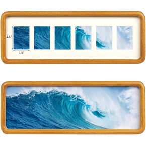 Solid Wood Collage Picture Frame Multi Openings Photo Frame 4x12 / 4x16 Matted to 1.5x2.5 for Wall and Tabletop Display (6 Opening Walnut) in Kuwait