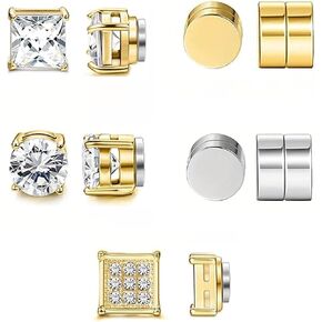 5 Pairs Magnetic Earrings for Men and Women, Non-Piercing Clip On Stud Earrings Set, 4 Pairs Gold and 1 Pair Silver for Sensitive Ears, Stylish Everyday Wear in Kuwait