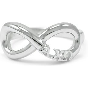 The Collegiate Standard Alpha Chi Omega Sterling Silver Infinity Ring in Kuwait