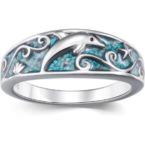 TwoAnts Turquoise Ring for Women 925 Sterling Silver Turquoise Western Ring Country Jewelry Western Jewelry Gifts for Women Girlfriend Mom in Saudi Arabia