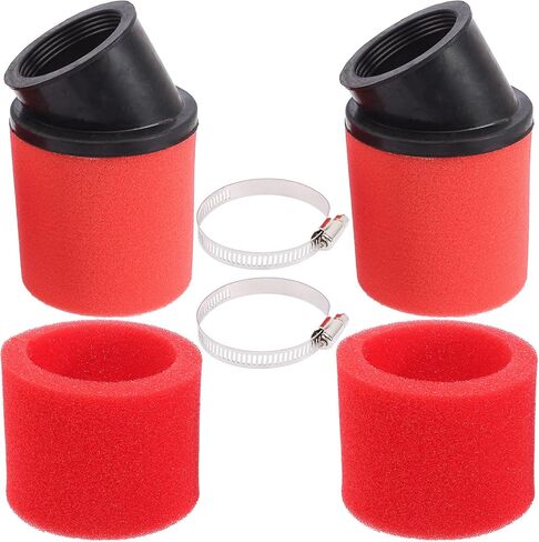 2Pcs 38mm 39mm 40mm 1.5inch Red Angled Double Foam Pod Performance Filter for 50cc 90cc 110cc 125cc 150cc GY6 ATV Scooter Quad Go Kart Moped Pit Dirt Bike Kawasaki Yamaha in Saudi Arabia