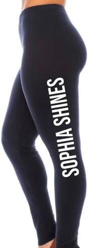 Custom Leggings for Women – Plus Size – Personalized Side Text Yoga Pants – Custom Name Gift Idea in Saudi Arabia