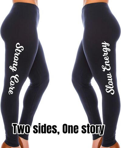 Custom Leggings for Women – Plus Size – Personalized Side Text Yoga Pants – Custom Name Gift Idea in Saudi Arabia