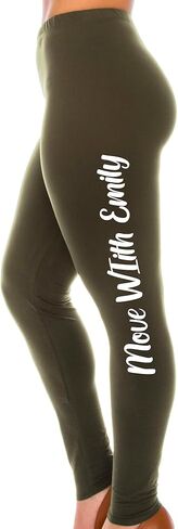 Custom Leggings for Women – Plus Size – Personalized Side Text Yoga Pants – Custom Name Gift Idea in Saudi Arabia