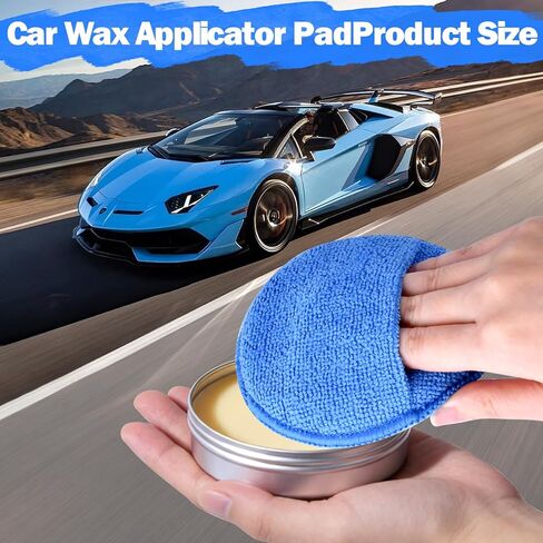 12 Pack Microfiber Wax Applicator Pads with Finger Pocket,Foam Car Wax Applicator Polishing Pads Microfiber Applicator Pad for Car Detailing & Cleaning (5 inch, Blue) in Kuwait