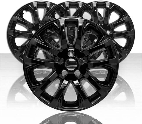 مجموعة من 4 أغطية عجلات مقاس 17 بوصة و5 Dbl Spk لسيارة جيب شيروكي لاتيتيود 2019-2022 - أسود لامع in Kuwait