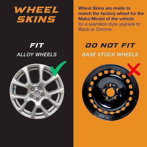 18" Gloss Black Wheel Skin Set Compatible with Toyota Highlander XLE and Hybrid XLE (2020-2025) |Durable ABS Plastic Wheel Cover |Fits Directly Over OEM Wheel in Saudi Arabia