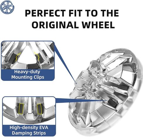 أغطية محورية مقاس 18 بوصة متوافقة مع Ford Explorer 2011-2019، تناسب عجلات OEM المصنوعة من خليط معدني #42611-0R020، 4 قطع من ABS باللون الفضي الكروم، تصميم بديل مباشر مقاوم للصدأ in Kuwait