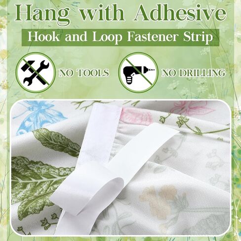 VitalCozy مجلس الوزراء الستائر 28 "× 35" بالوعة تنورة للحمام الماس غرزة ذاتية اللصق نسيج مقاوم للماء ستائر قصيرة للمطبخ الأزهار غسالة صحون غطاء الستار للمنزل مزرعة الستارة ريفي in Saudi Arabia