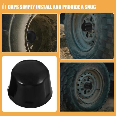 Rubber Dust-Proof Cap Cover for ATV Wheel Hub 2.17X1.57X1.38In Hubcaps Rim Protection for 110-250Cc Quad Go- Accessories in Saudi Arabia