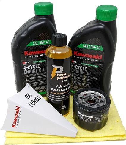 Kawasaki Genuine 49065-0721 Oil Change Kit w/Yellow Oil pad Funnel 10W-40 Oil and Fuel Treatment in Saudi Arabia