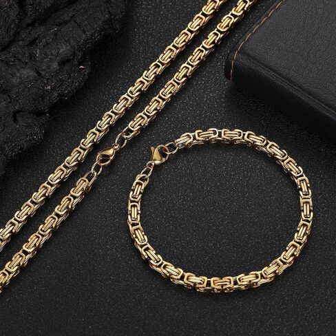 Byzantine Bracelet Suitable for Men and Women 18K Gold Bracelet Fashion Accessories 4mm Mesh Bracelet Birthday/Valentine's Day/Christmas Gift in Saudi Arabia